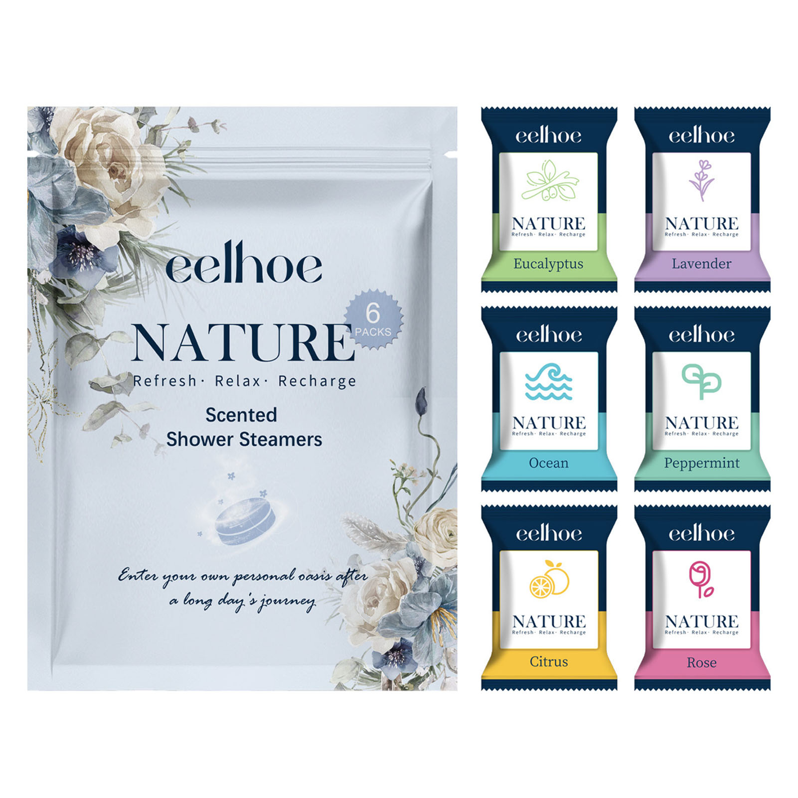 Shower Steamer Tablet - 6 compresse per doccia per aromaterapia
