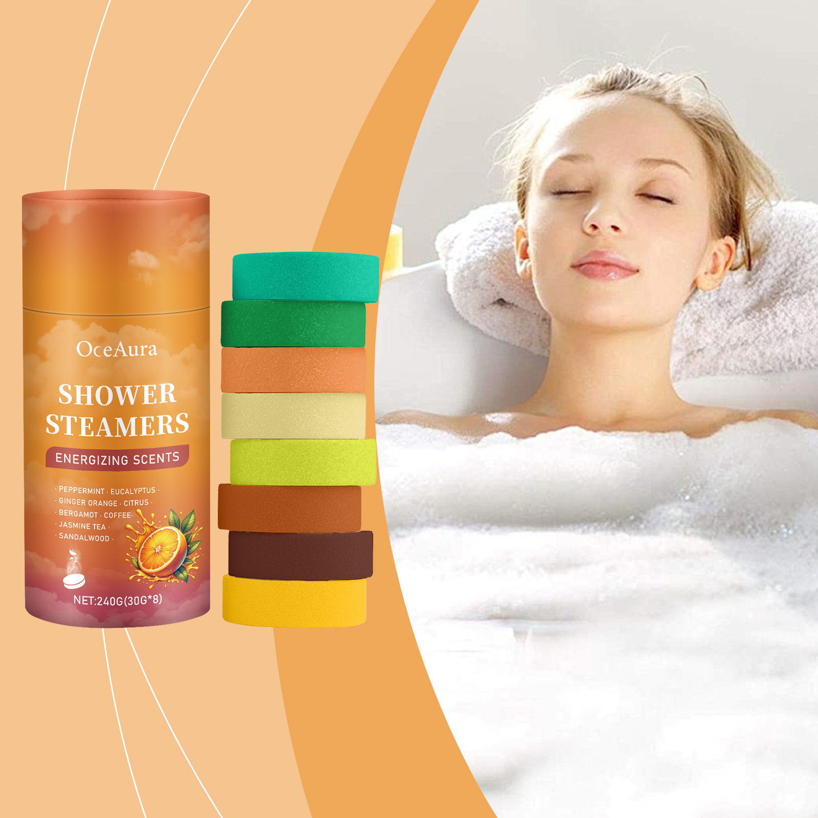 Shower Steamer Tablet - Set Regalo da Bagno con 8